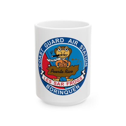 USCG Air Station Borinquen Les SAR Frog (U.S. Coast Guard) White Coffee Mug-15oz-The Sticker Space