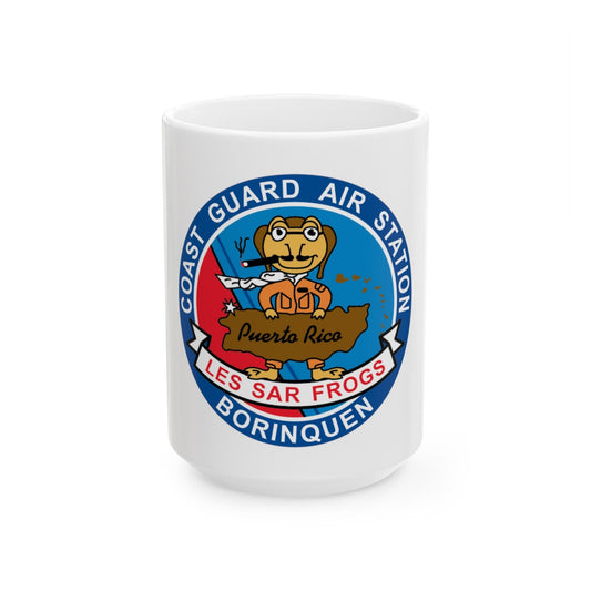 USCG Air Station Borinquen Les SAR Frog (U.S. Coast Guard) White Coffee Mug-15oz-The Sticker Space