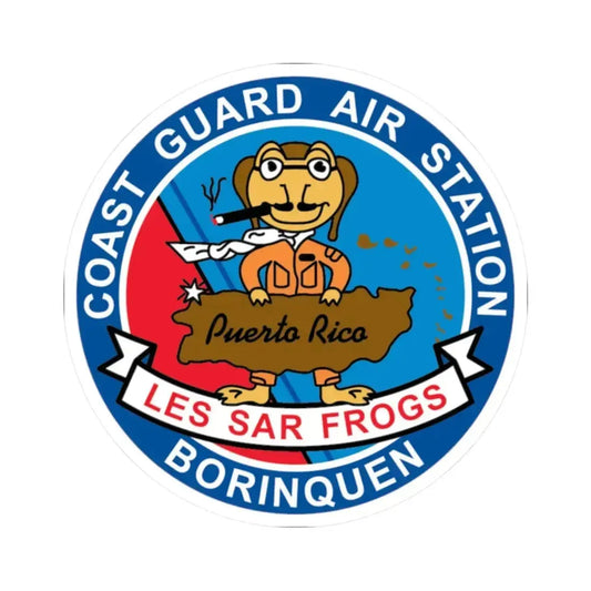 USCG Air Station Borinquen   Les SAR Frog (U.S. Coast Guard) STICKER Vinyl Kiss-Cut Decal 2 Inch White - The Sticker Space