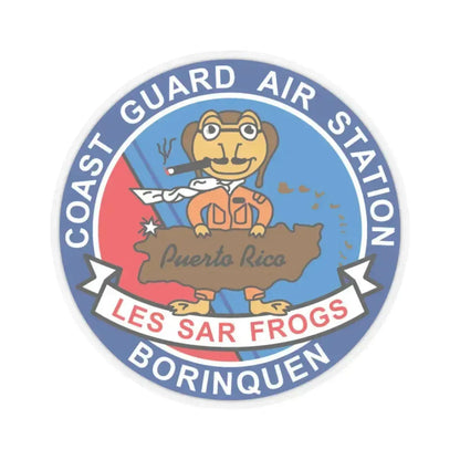 USCG Air Station Borinquen   Les SAR Frog (U.S. Coast Guard) STICKER Vinyl Kiss-Cut Decal 3 Inch Transparent - The Sticker Space