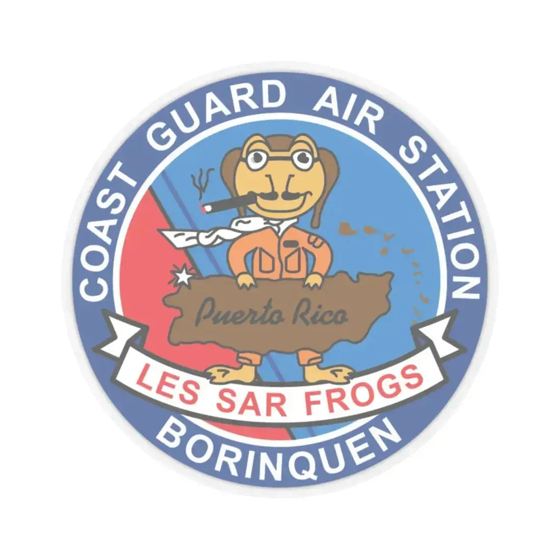 USCG Air Station Borinquen   Les SAR Frog (U.S. Coast Guard) STICKER Vinyl Kiss-Cut Decal - The Sticker Space