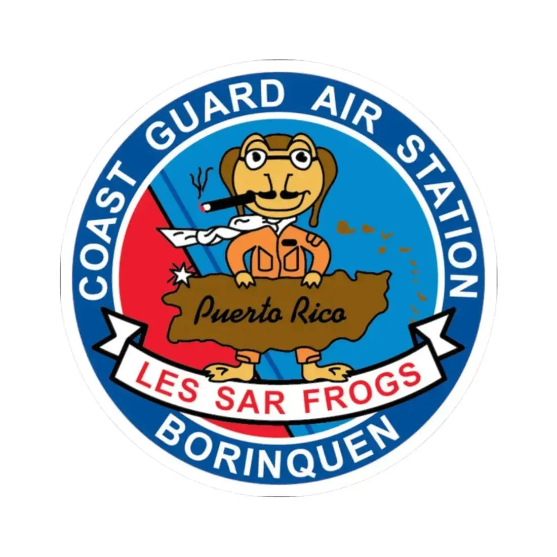 USCG Air Station Borinquen   Les SAR Frog (U.S. Coast Guard) STICKER Vinyl Kiss-Cut Decal - The Sticker Space