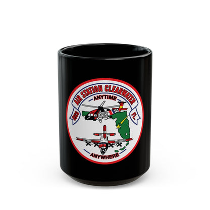 USCG Air Station Clearwater FL (U.S. Coast Guard) Black Coffee Mug-15oz-The Sticker Space