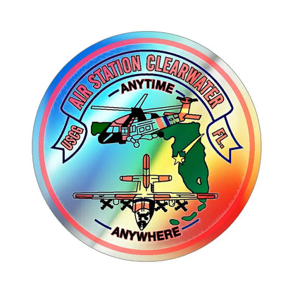 USCG Air Station Clearwater FL (U.S. Coast Guard) Holographic STICKER Die-Cut Vinyl Decal 5 Inch Holographic - The Sticker Space