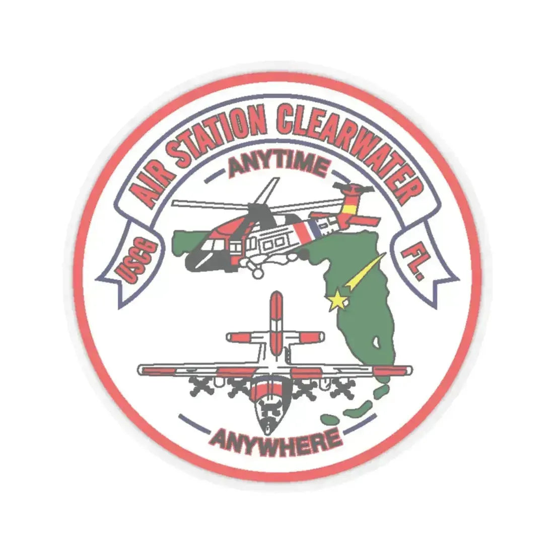 USCG Air Station Clearwater FL (U.S. Coast Guard) STICKER Vinyl Kiss-Cut Decal 4 Inch Transparent - The Sticker Space