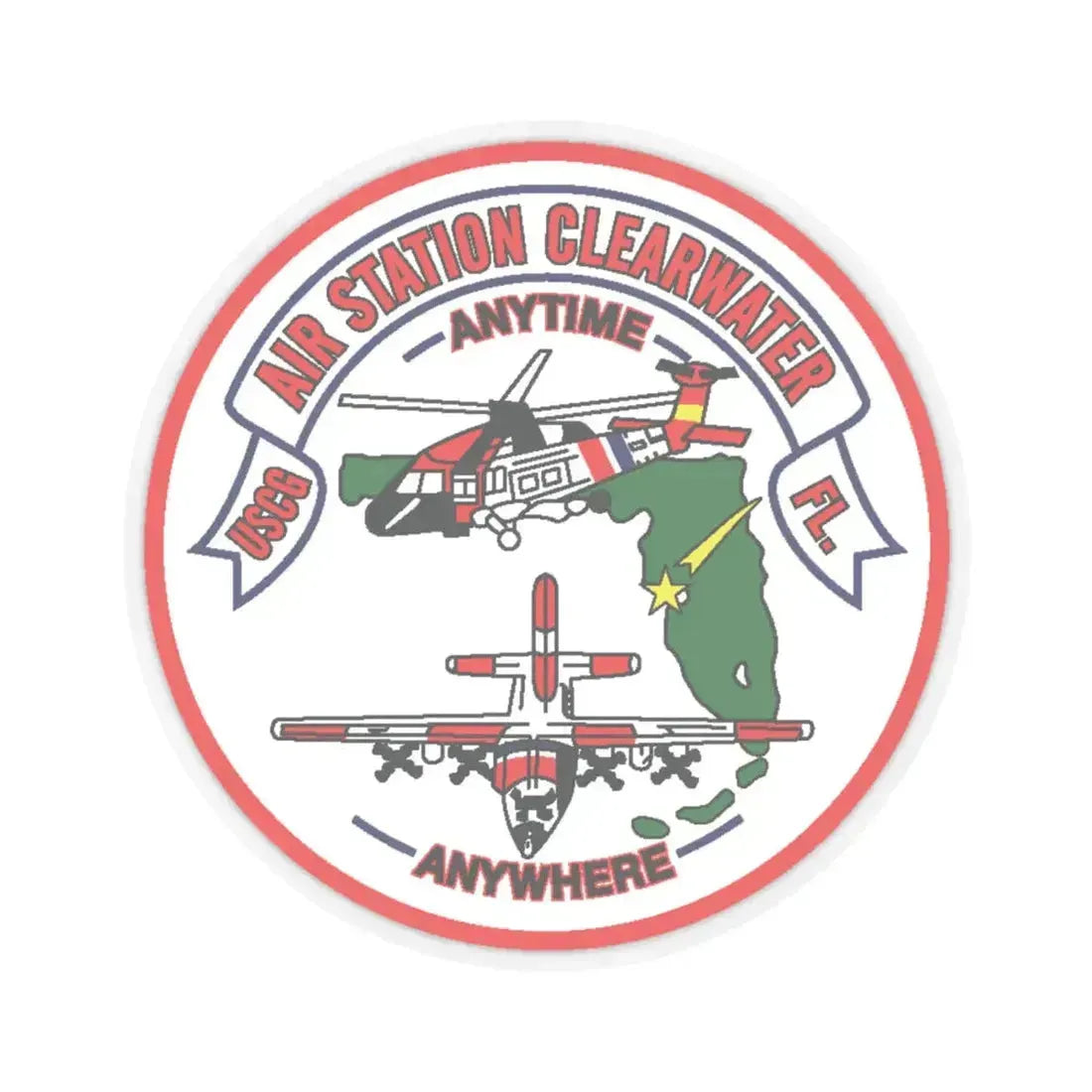 USCG Air Station Clearwater FL (U.S. Coast Guard) STICKER Vinyl Kiss-Cut Decal 6 Inch Transparent - The Sticker Space