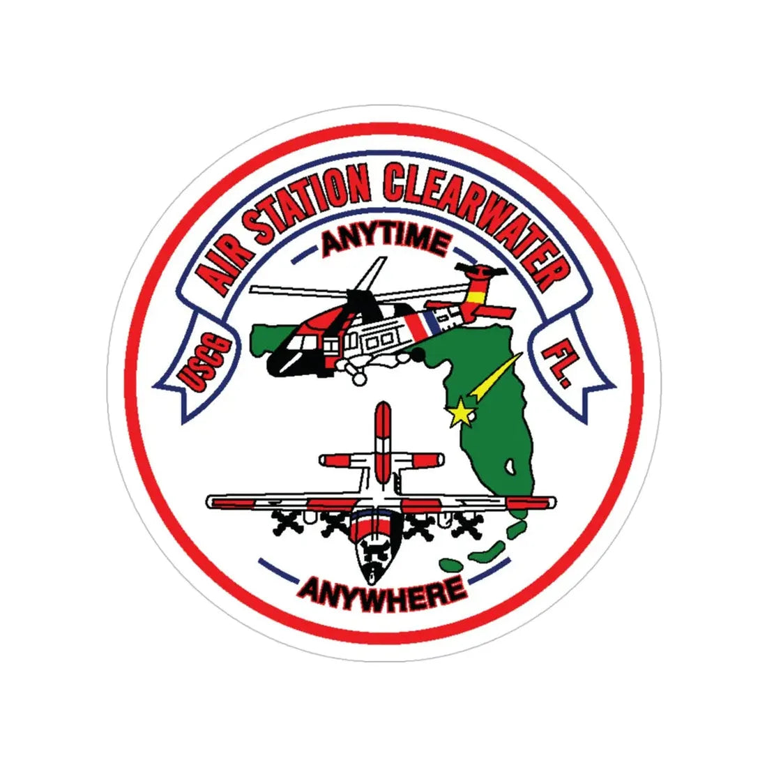 USCG Air Station Clearwater FL (U.S. Coast Guard) Transparent STICKER Die-Cut Vinyl Decal 4 Inch - The Sticker Space