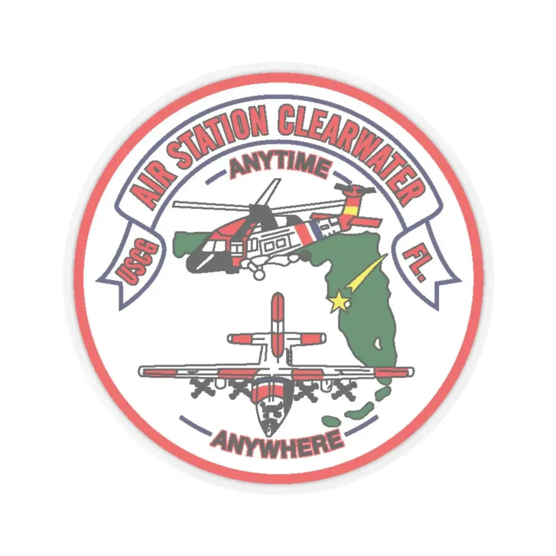 USCG Air Station Clearwater New 1996 (U.S. Coast Guard) STICKER Vinyl Kiss-Cut Decal 3 Inch Transparent - The Sticker Space