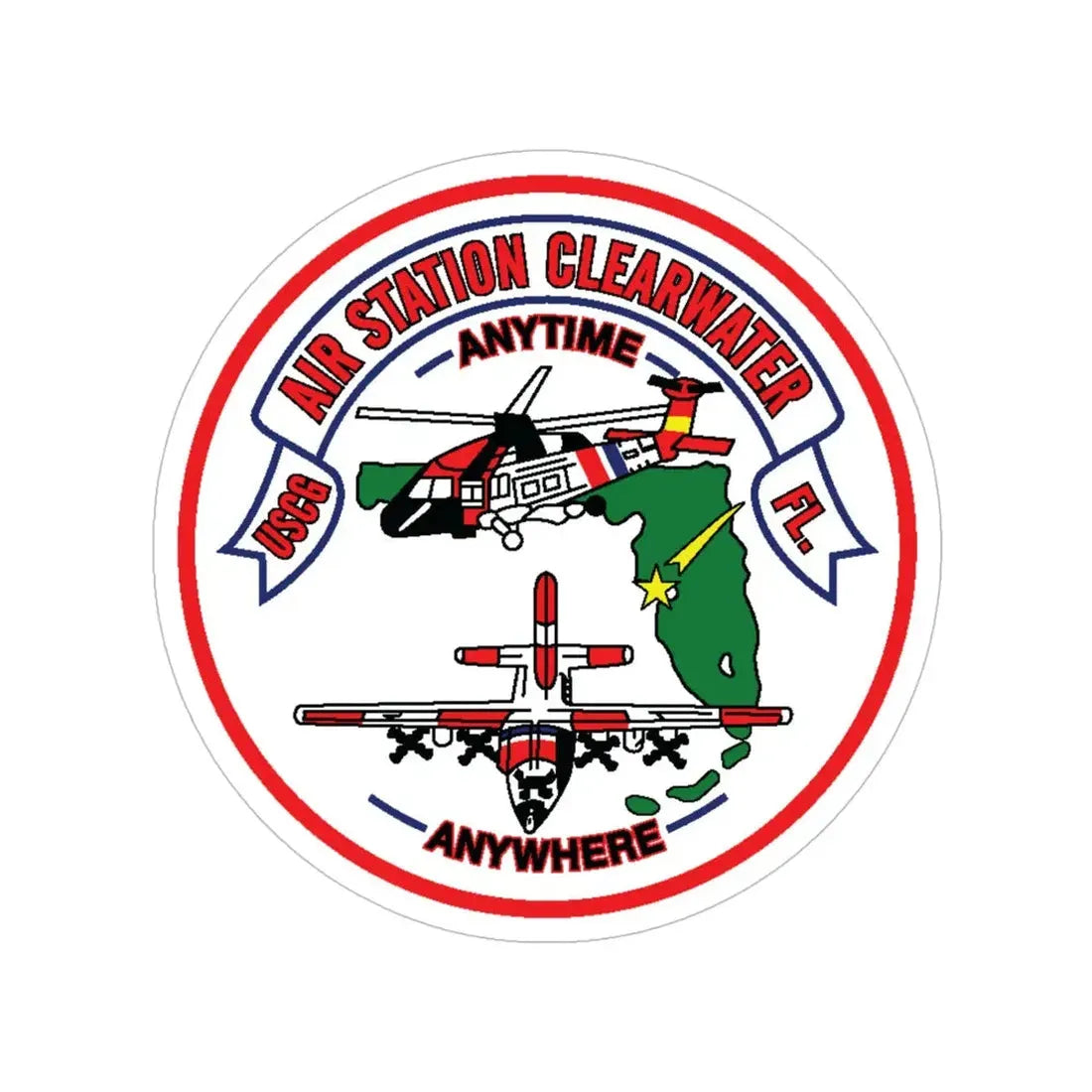 USCG Air Station Clearwater New 1996 (U.S. Coast Guard) Transparent STICKER Die-Cut Vinyl Decal 5 Inch - The Sticker Space