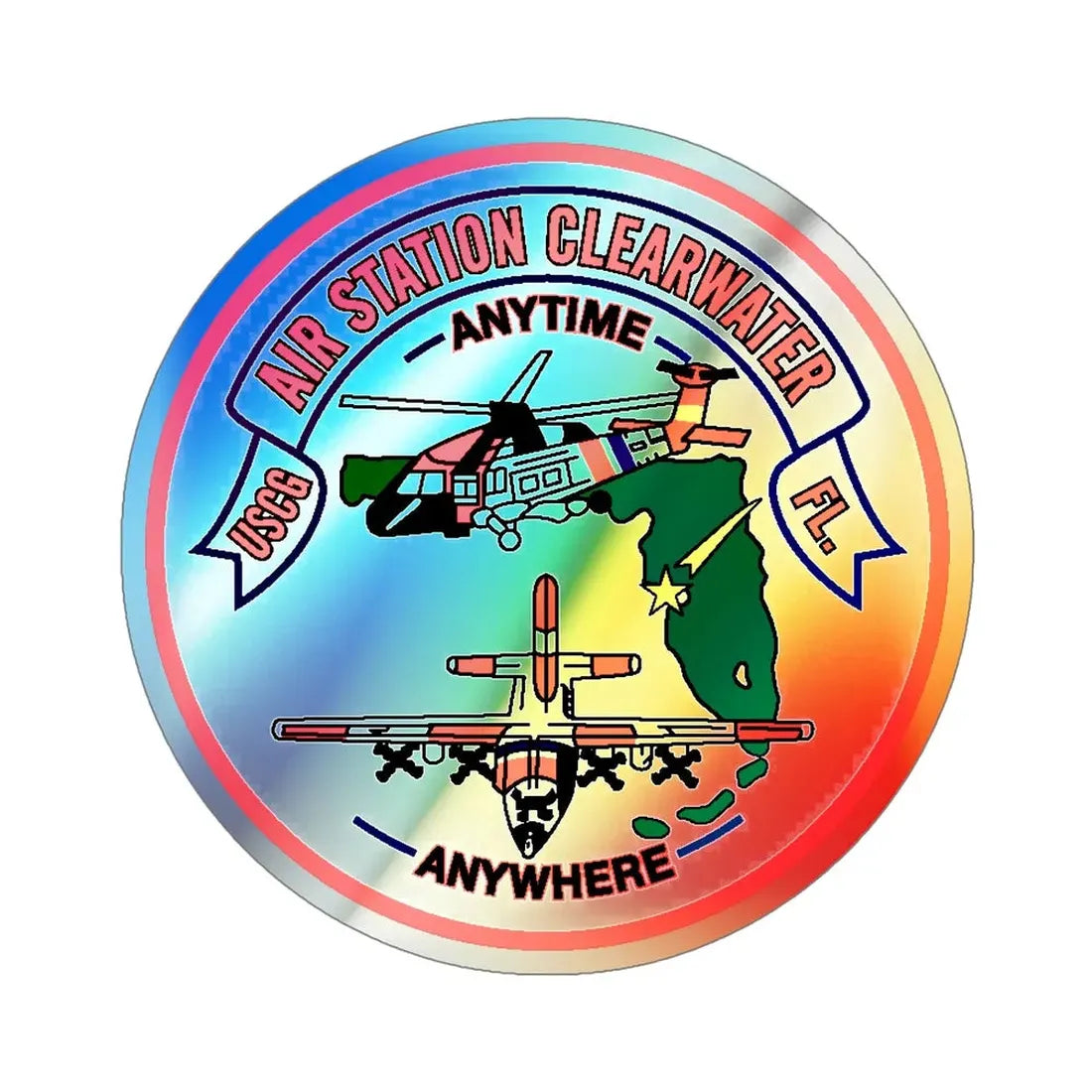 USCG Air Station Clearwater (U.S. Coast Guard) Holographic STICKER Die-Cut Vinyl Decal 5 Inch - The Sticker Space