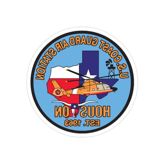 USCG Air Station Houston 2 (U.S. Coast Guard) REVERSE PRINT Transparent Die-Cut STICKER 2 Inch Die-Cut Transparent - The Sticker Space