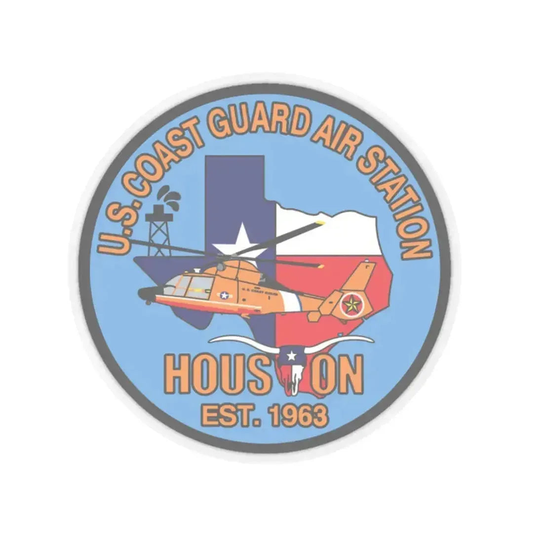 USCG Air Station Houston 2 (U.S. Coast Guard) STICKER Vinyl Kiss-Cut Decal 2 Inch Transparent - The Sticker Space