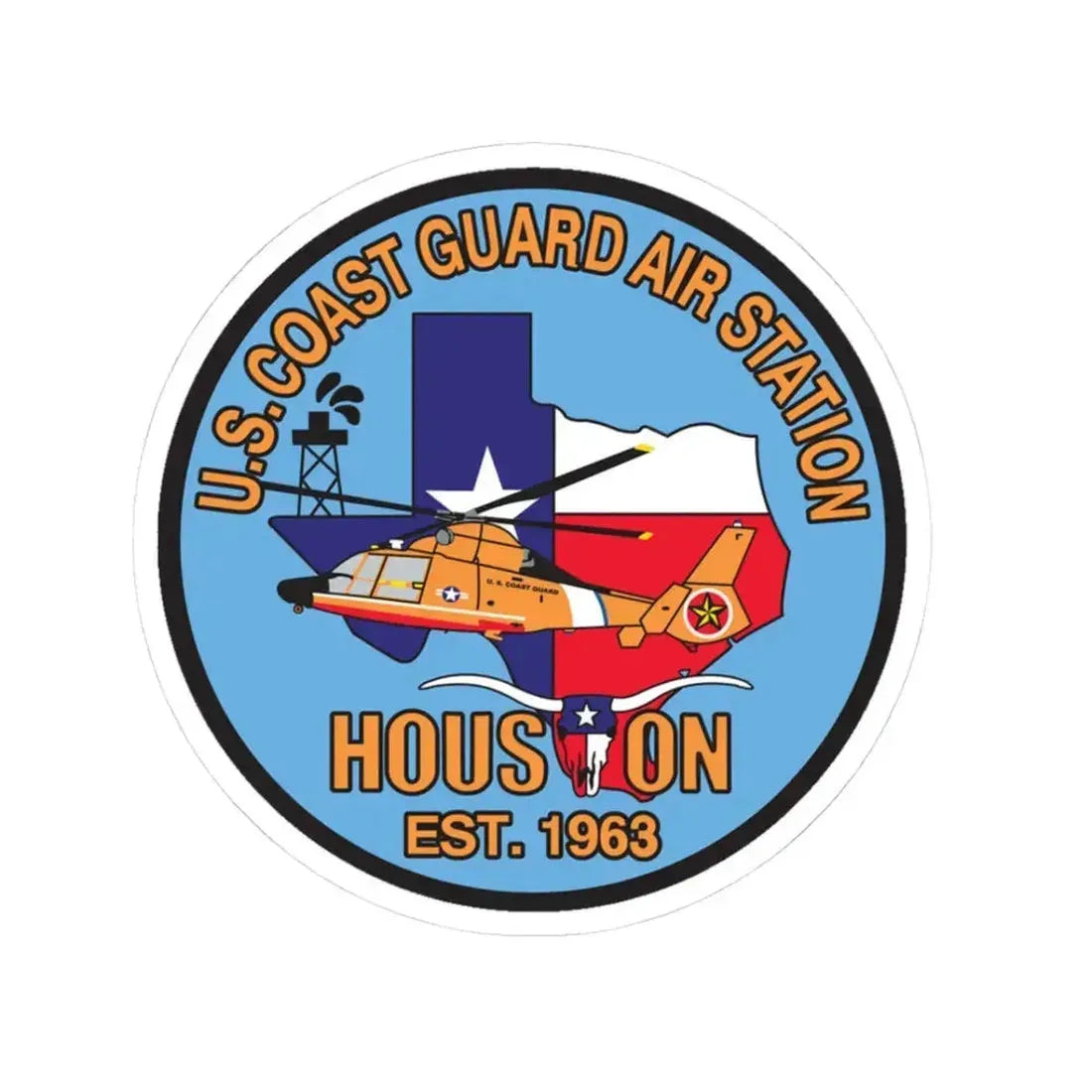 USCG Air Station Houston 2 (U.S. Coast Guard) STICKER Vinyl Kiss-Cut Decal 3 Inch White - The Sticker Space