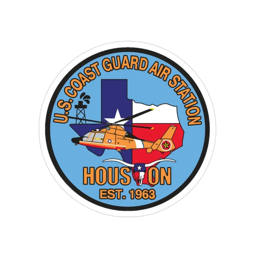 USCG Air Station Houston 2 (U.S. Coast Guard) Transparent STICKER Die-Cut Vinyl Decal 2 Inch - The Sticker Space