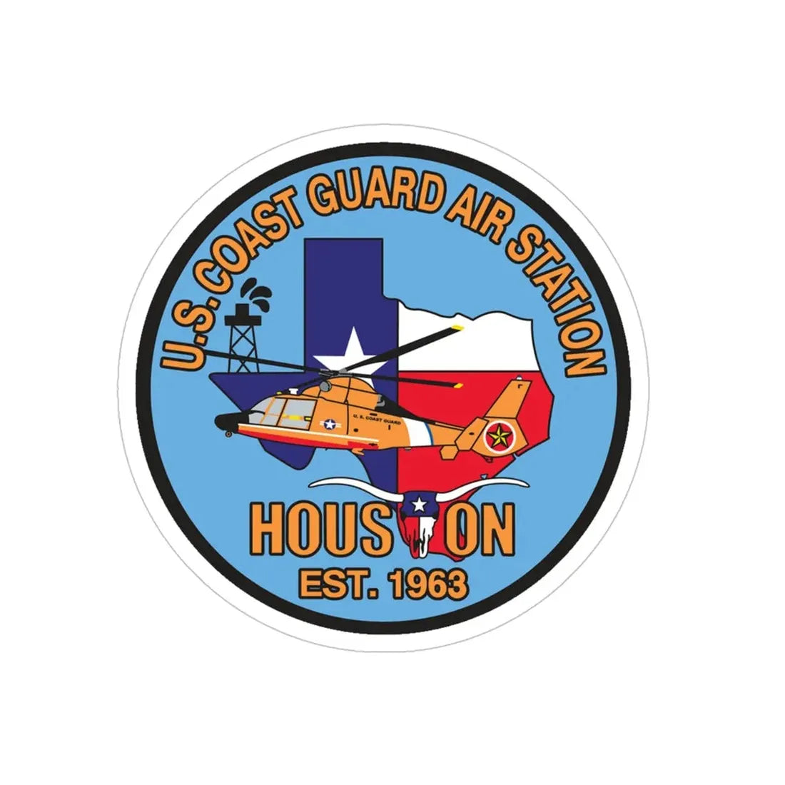 USCG Air Station Houston 2 (U.S. Coast Guard) Transparent STICKER Die-Cut Vinyl Decal 4 Inch - The Sticker Space