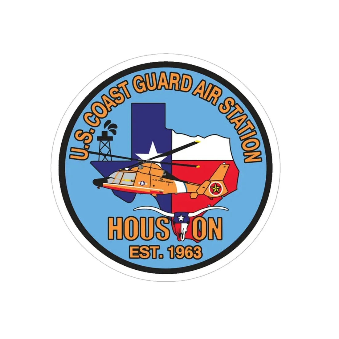 USCG Air Station Houston 2 (U.S. Coast Guard) Transparent STICKER Die-Cut Vinyl Decal 6 Inch - The Sticker Space