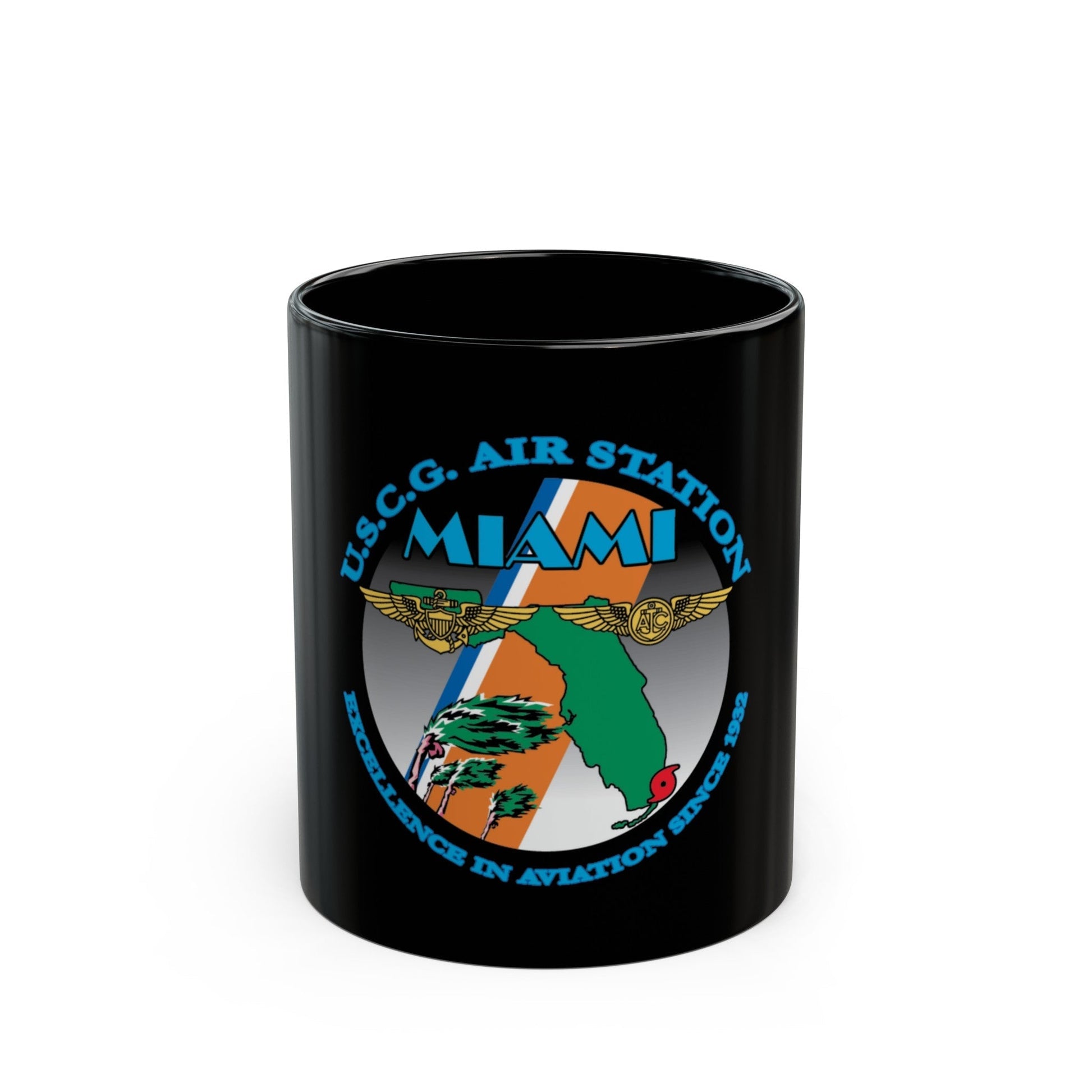 USCG Air Station Miami (U.S. Coast Guard) Black Coffee Mug-11oz-The Sticker Space