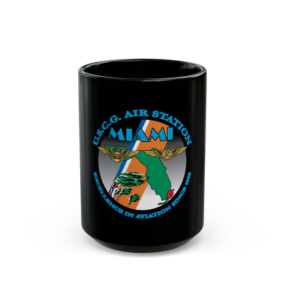 USCG Air Station Miami (U.S. Coast Guard) Black Coffee Mug-15oz-The Sticker Space