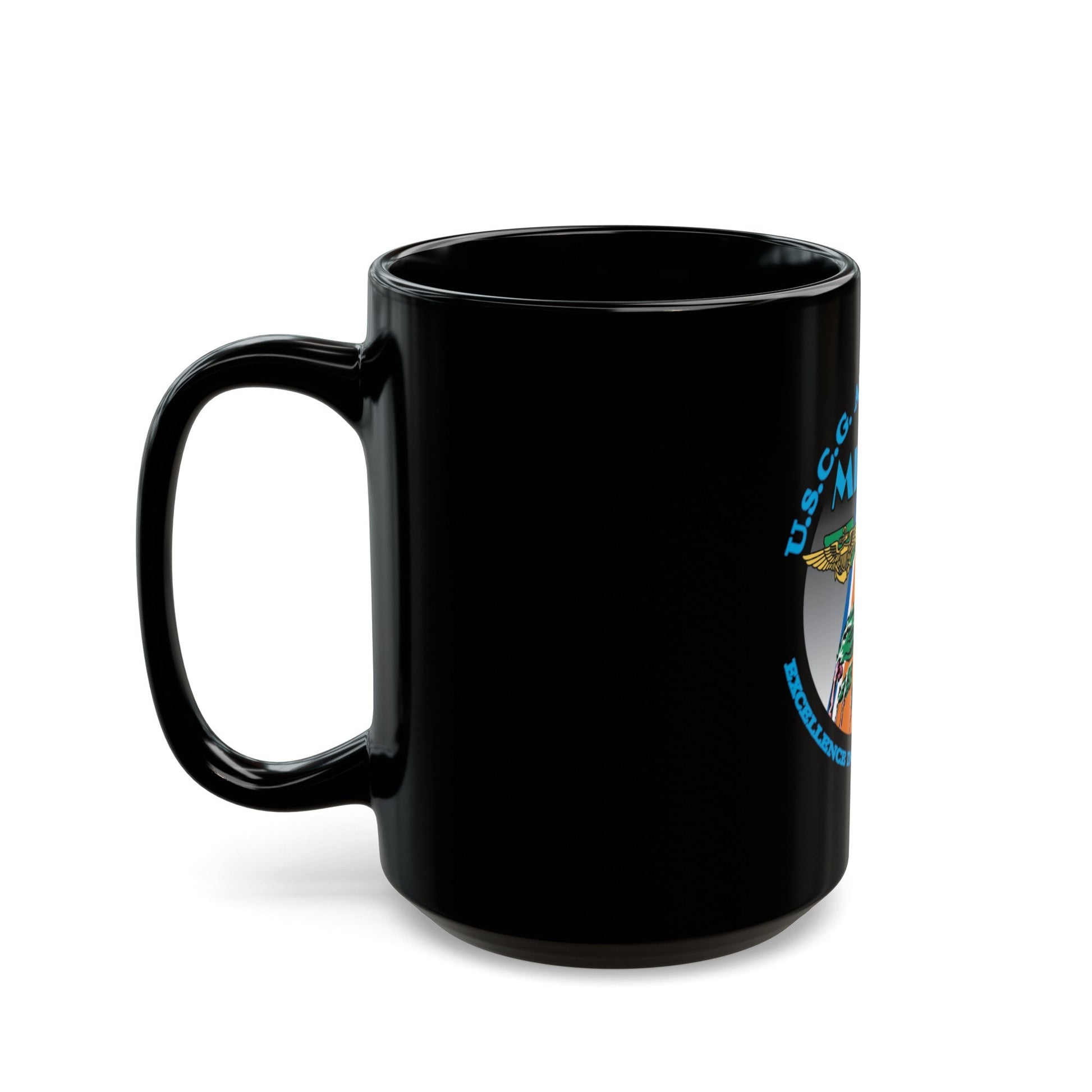 USCG Air Station Miami (U.S. Coast Guard) Black Coffee Mug-The Sticker Space