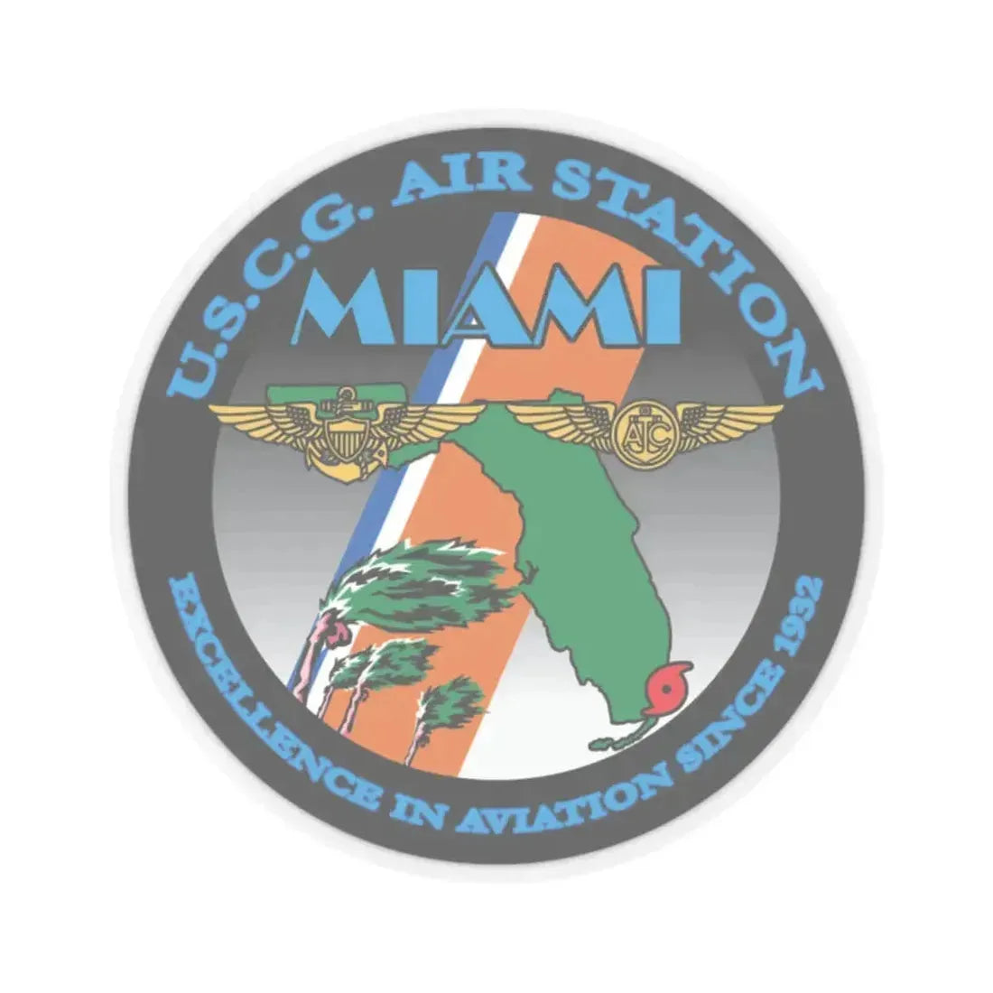 USCG Air Station Miami (U.S. Coast Guard) STICKER Vinyl Kiss-Cut Decal 2 Inch Transparent - The Sticker Space