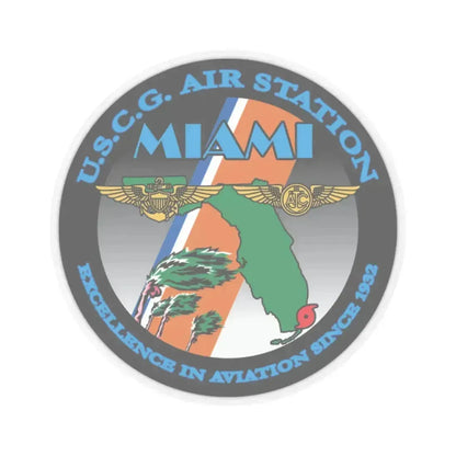 USCG Air Station Miami (U.S. Coast Guard) STICKER Vinyl Kiss-Cut Decal 2 Inch Transparent - The Sticker Space