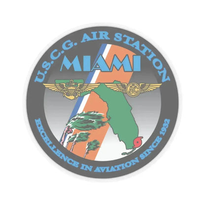 USCG Air Station Miami (U.S. Coast Guard) STICKER Vinyl Kiss-Cut Decal 3 Inch Transparent - The Sticker Space
