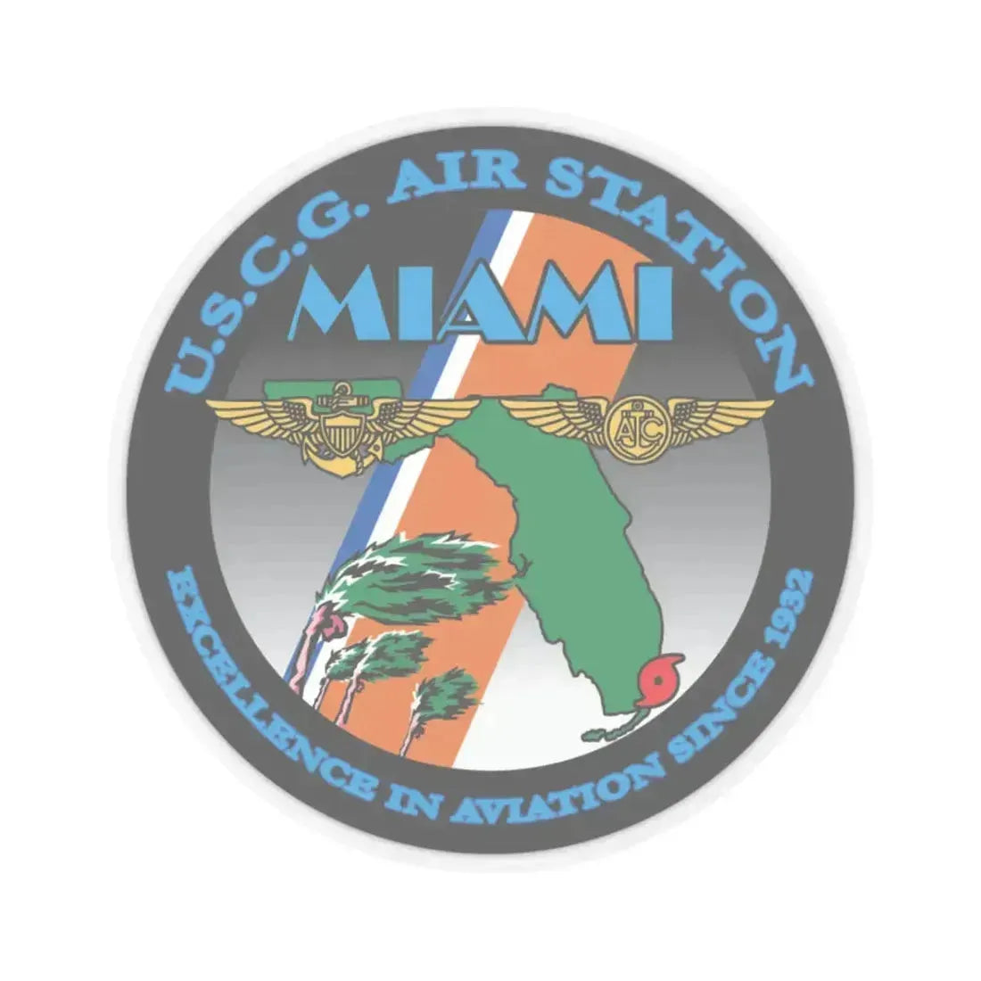 USCG Air Station Miami (U.S. Coast Guard) STICKER Vinyl Kiss-Cut Decal 3 Inch Transparent - The Sticker Space