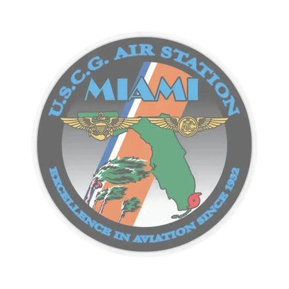 USCG Air Station Miami (U.S. Coast Guard) STICKER Vinyl Kiss-Cut Decal 3 Inch Transparent - The Sticker Space