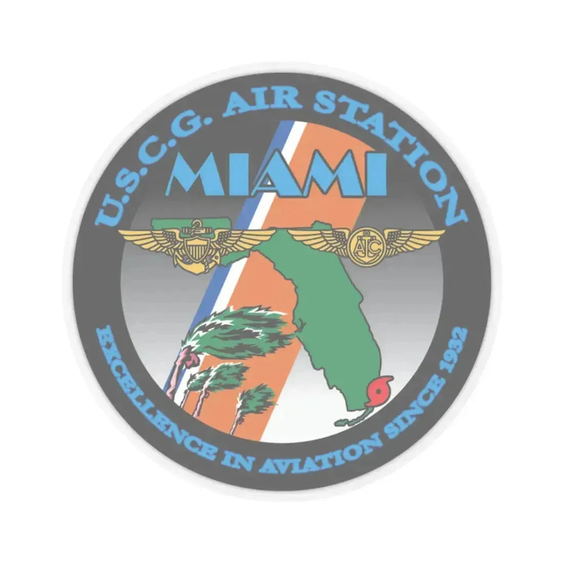 USCG Air Station Miami (U.S. Coast Guard) STICKER Vinyl Kiss-Cut Decal 3 Inch Transparent - The Sticker Space