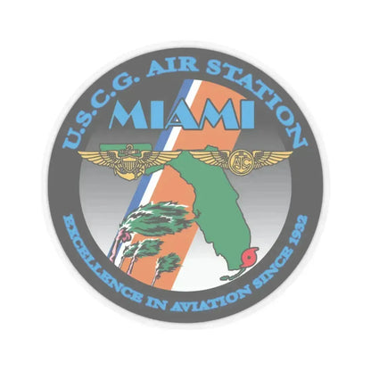 USCG Air Station Miami (U.S. Coast Guard) STICKER Vinyl Kiss-Cut Decal 4 Inch Transparent - The Sticker Space