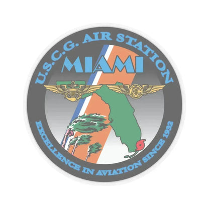 USCG Air Station Miami (U.S. Coast Guard) STICKER Vinyl Kiss-Cut Decal 4 Inch Transparent - The Sticker Space
