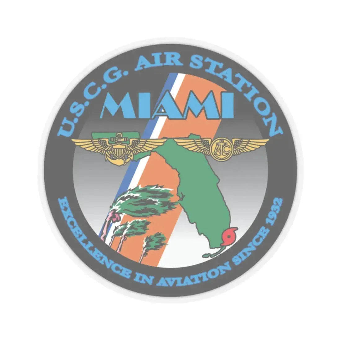 USCG Air Station Miami (U.S. Coast Guard) STICKER Vinyl Kiss-Cut Decal 6 Inch Transparent - The Sticker Space
