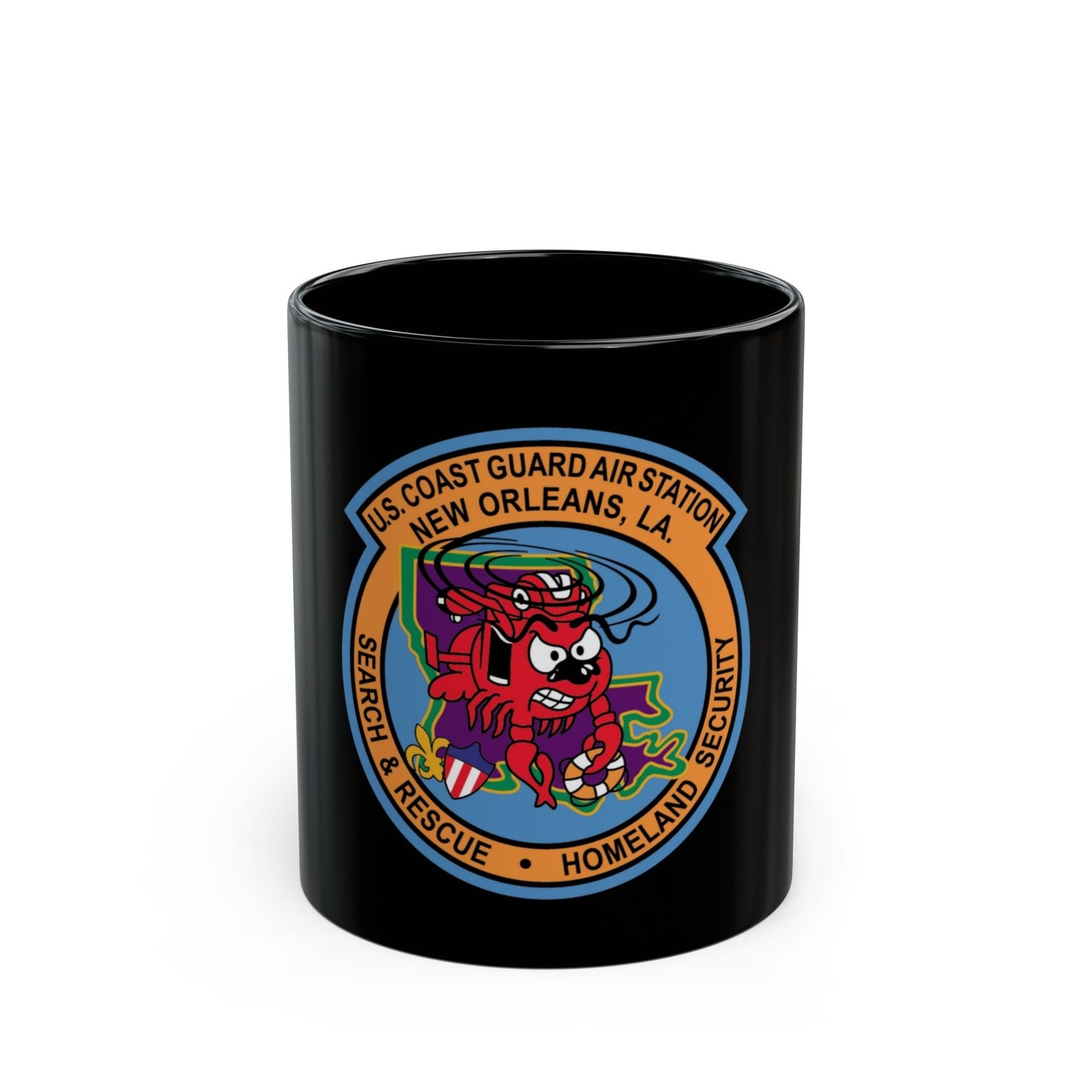 USCG Air Station New Orleans (U.S. Coast Guard) Black Coffee Mug-11oz-The Sticker Space