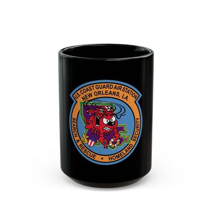 USCG Air Station New Orleans (U.S. Coast Guard) Black Coffee Mug-15oz-The Sticker Space