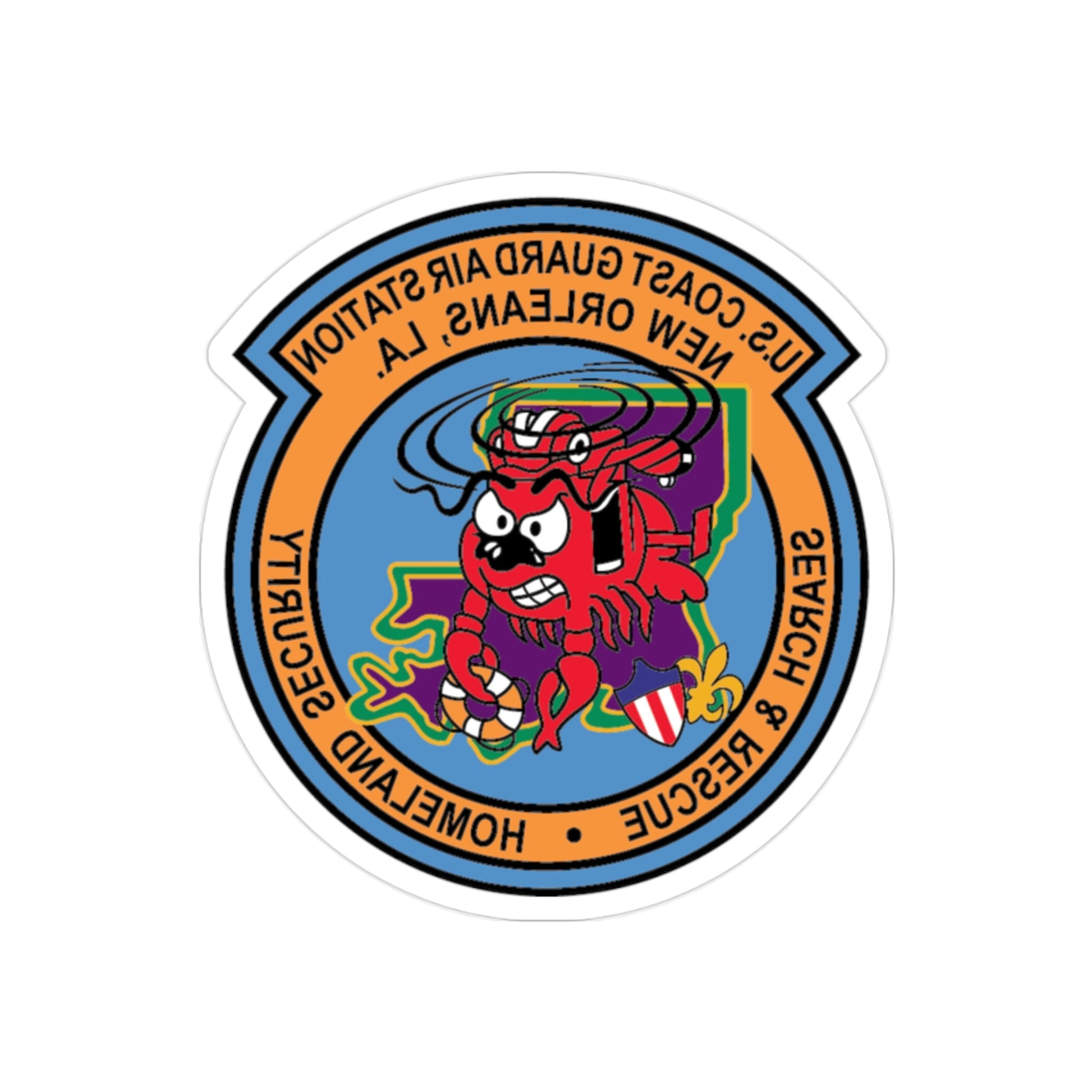 USCG Air Station New Orleans (U.S. Coast Guard) REVERSE PRINT Transparent STICKER-2" × 2"-The Sticker Space