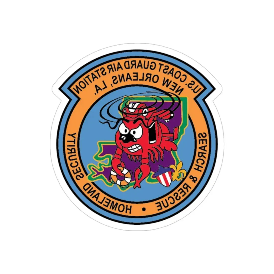 USCG Air Station New Orleans (U.S. Coast Guard) REVERSE PRINT Transparent Die-Cut STICKER 3 Inch Die-Cut Transparent - The Sticker Space