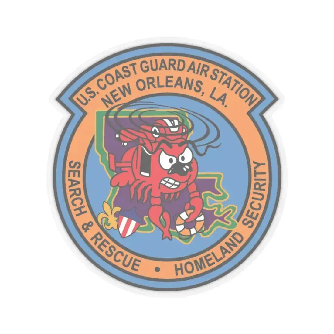USCG Air Station New Orleans (U.S. Coast Guard) STICKER Vinyl Kiss-Cut Decal 4 Inch Transparent - The Sticker Space
