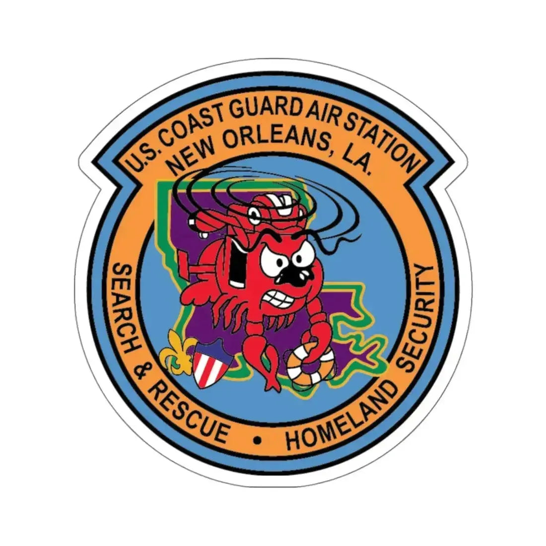 USCG Air Station New Orleans (U.S. Coast Guard) STICKER Vinyl Kiss-Cut Decal 4 Inch White - The Sticker Space