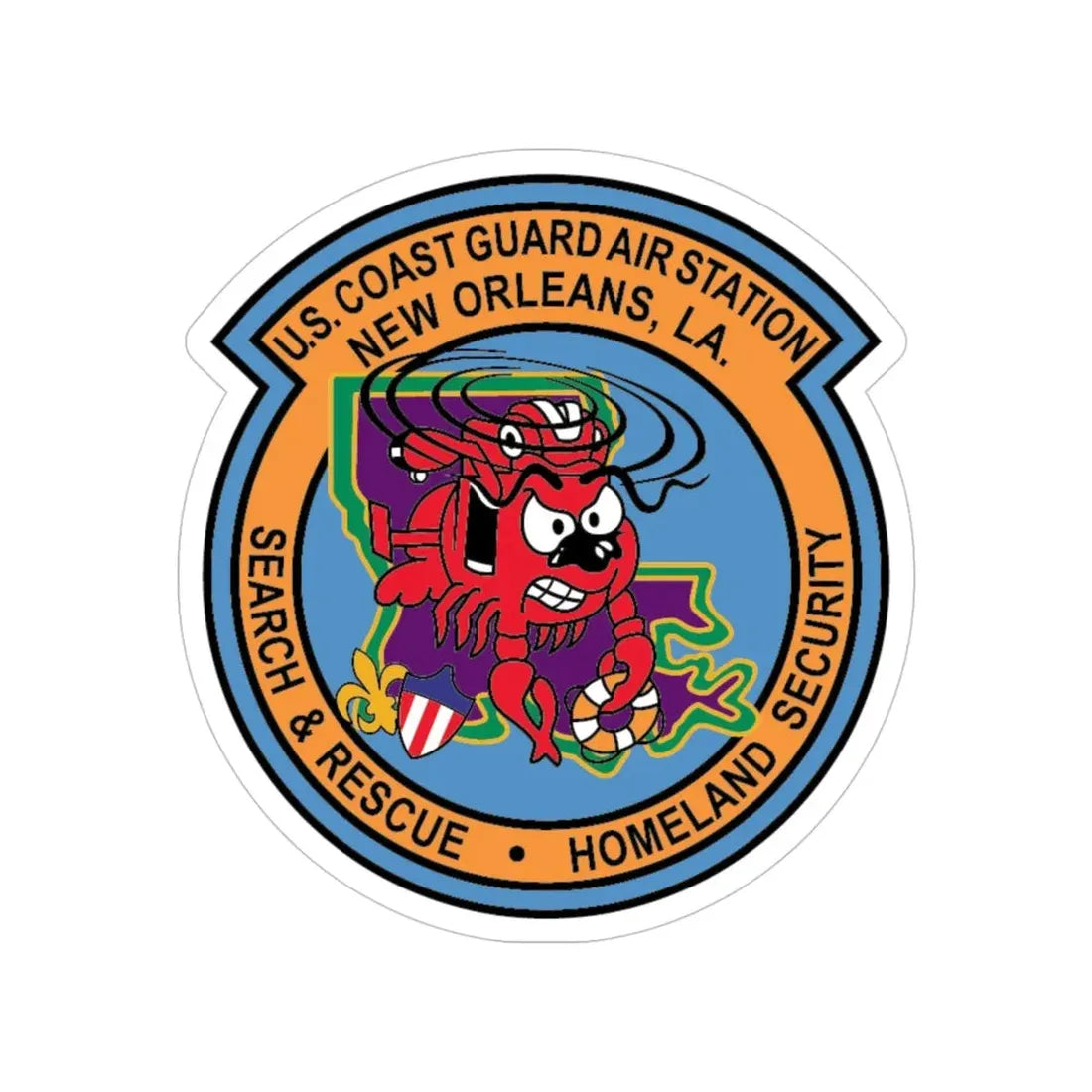 USCG Air Station New Orleans (U.S. Coast Guard) Transparent STICKER Die-Cut Vinyl Decal 4 Inch - The Sticker Space