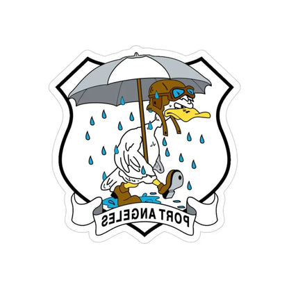 USCG Air Station Port Angeles PAAS (U.S. Coast Guard) REVERSE PRINT Transparent Die-Cut STICKER 4 Inch Die-Cut Transparent - The Sticker Space