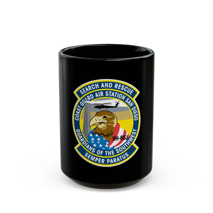 USCG Air Station San Diego Search and Resue (U.S. Coast Guard) Black Coffee Mug-15oz-The Sticker Space