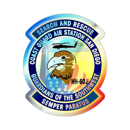 USCG Air Station San Diego Search and Resue (U.S. Coast Guard) Holographic STICKER Die-Cut Vinyl Decal 2 Inch Holographic - The Sticker Space