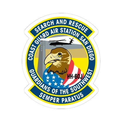USCG Air Station San Diego Search and Resue (U.S. Coast Guard) STICKER Vinyl Kiss-Cut Decal 6 Inch White - The Sticker Space