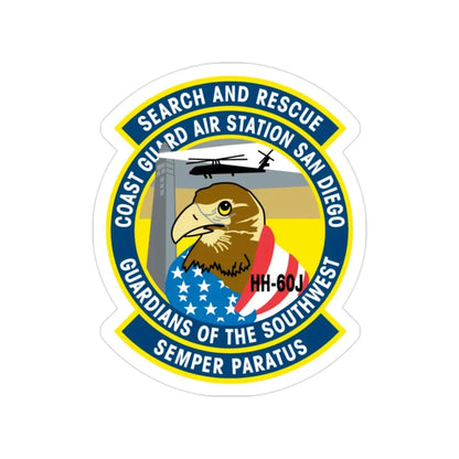 USCG Air Station San Diego Search and Resue (U.S. Coast Guard) Transparent STICKER Die-Cut Vinyl Decal 2 Inch - The Sticker Space