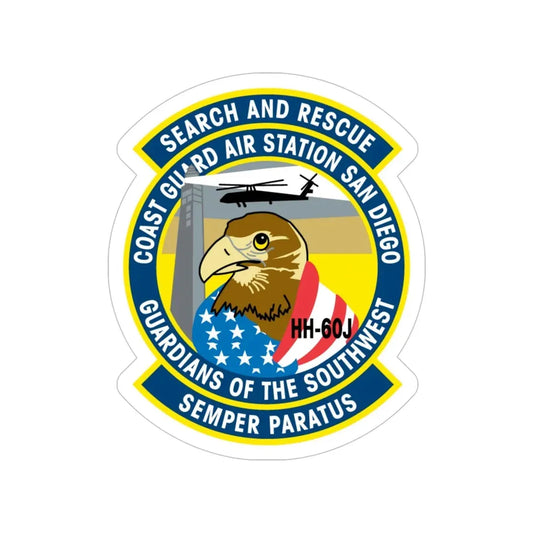 USCG Air Station San Diego Search and Resue (U.S. Coast Guard) Transparent STICKER Die-Cut Vinyl Decal 6 Inch - The Sticker Space