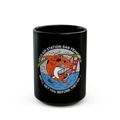 USCG Air Station San Francisco 2 (U.S. Coast Guard) Black Coffee Mug-15oz-The Sticker Space