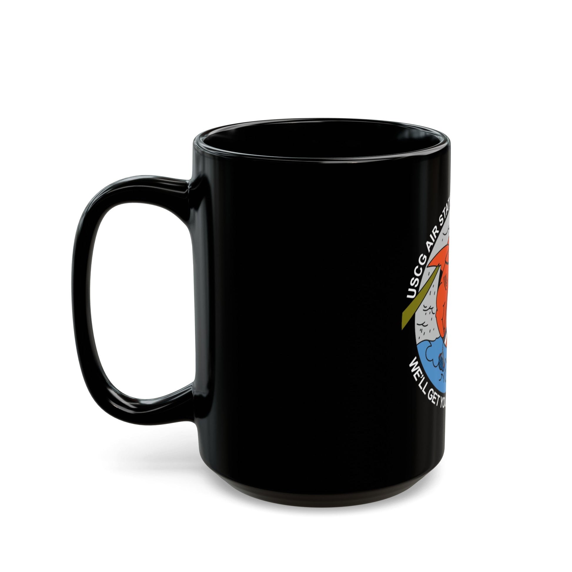 USCG Air Station San Francisco 2 (U.S. Coast Guard) Black Coffee Mug-The Sticker Space