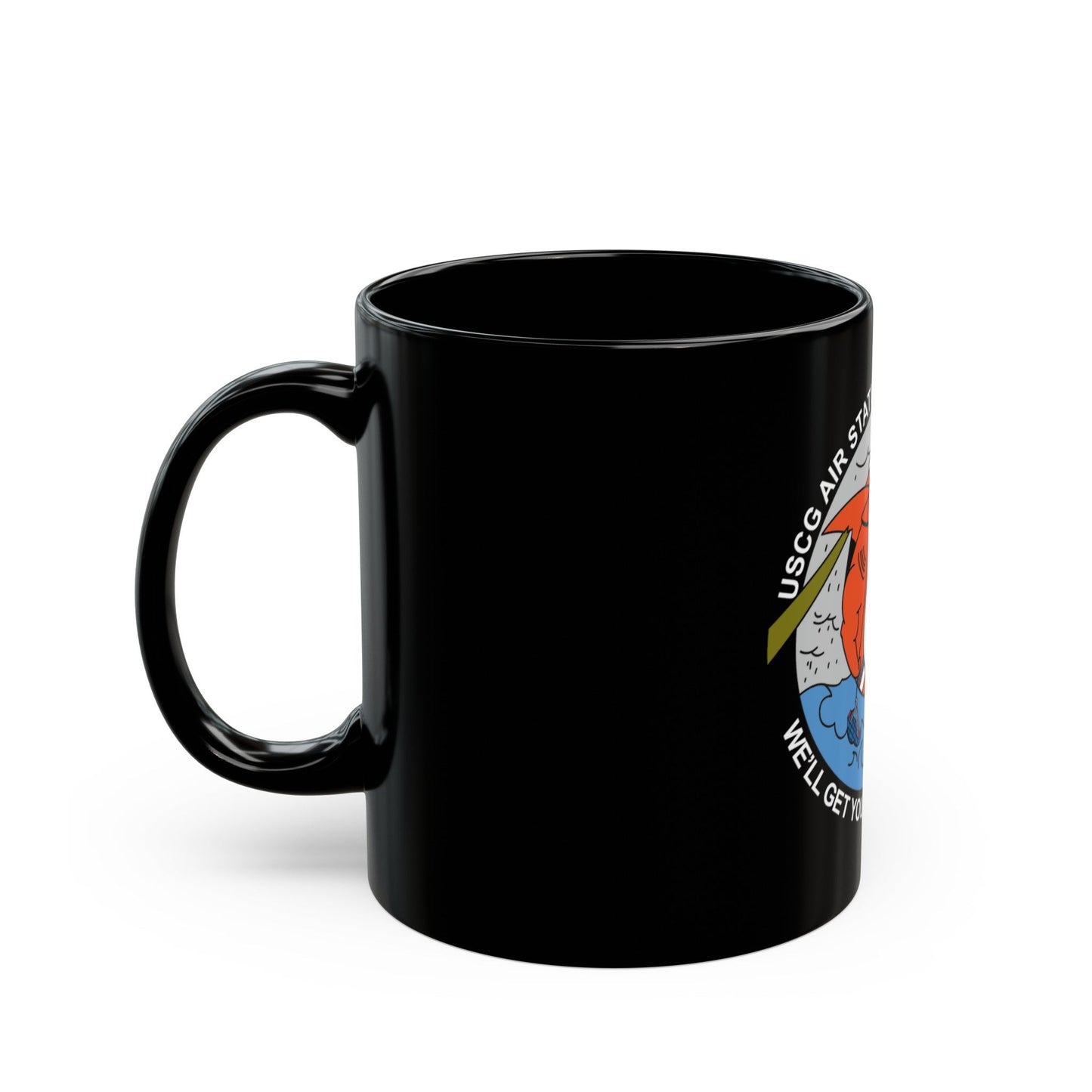 USCG Air Station San Francisco 2 (U.S. Coast Guard) Black Coffee Mug-The Sticker Space