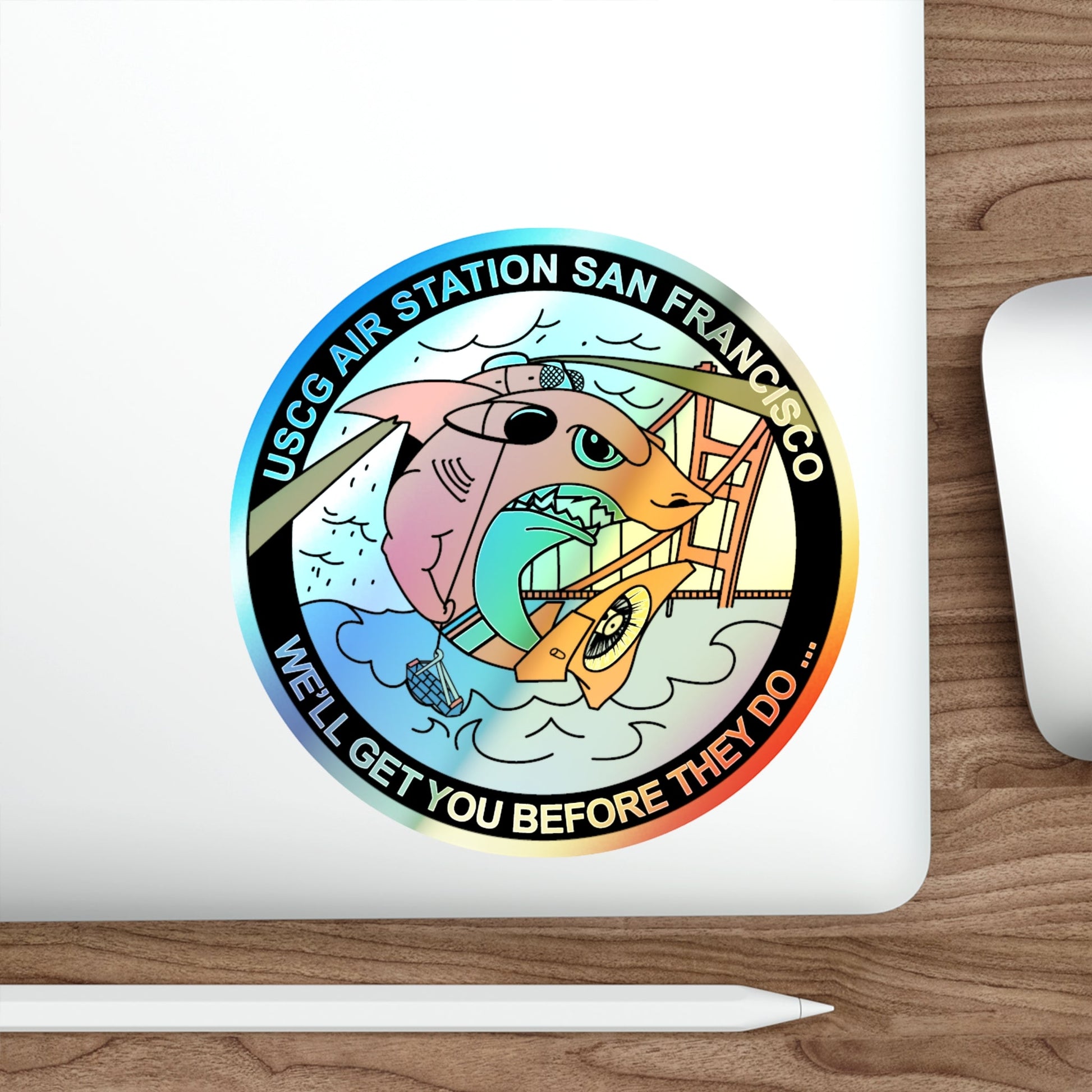 USCG Air Station San Francisco 2 (U.S. Coast Guard) Holographic STICKER Die-Cut Vinyl Decal-The Sticker Space