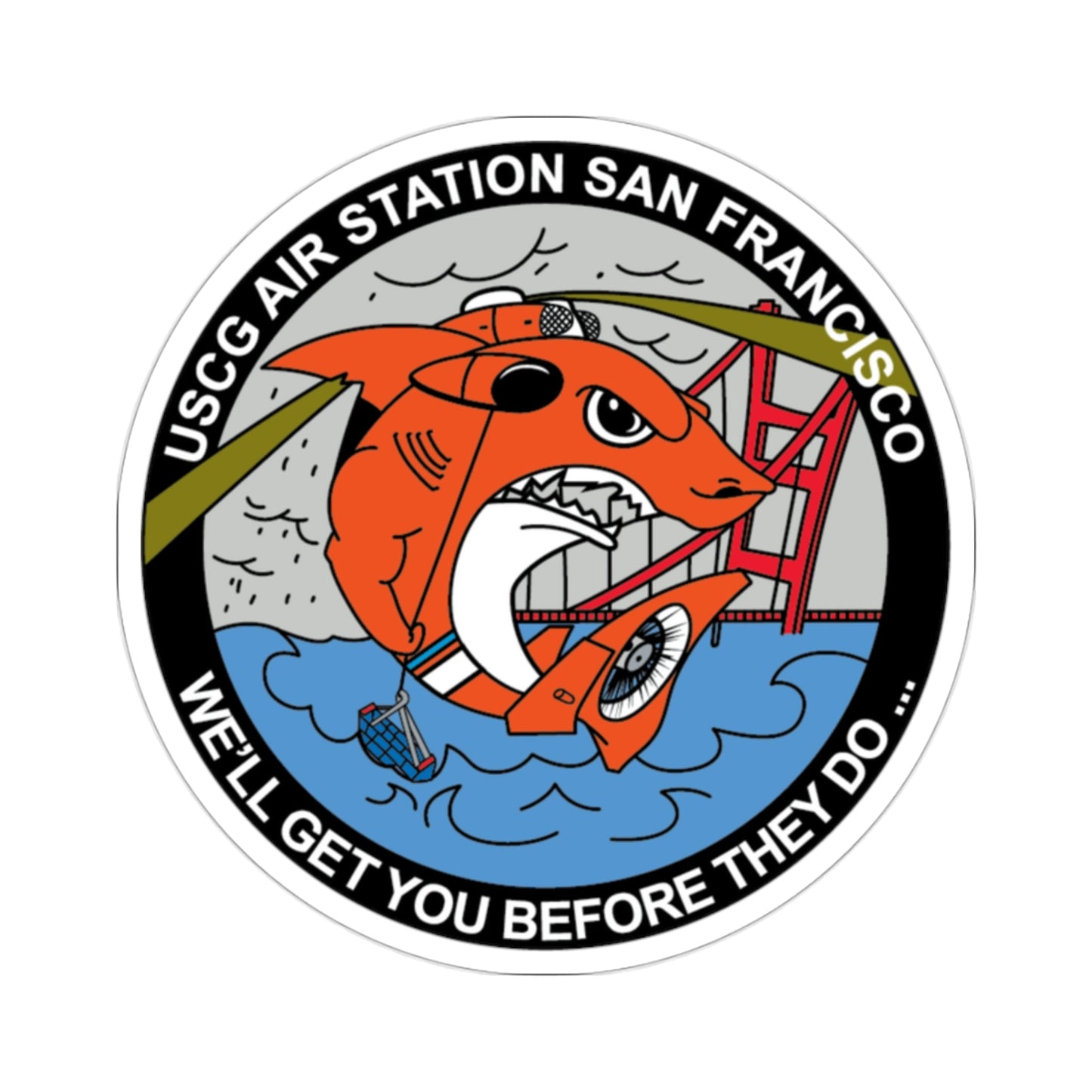 USCG Air Station San Francisco 2 (U.S. Coast Guard) STICKER Vinyl Die-Cut Decal-2 Inch-The Sticker Space